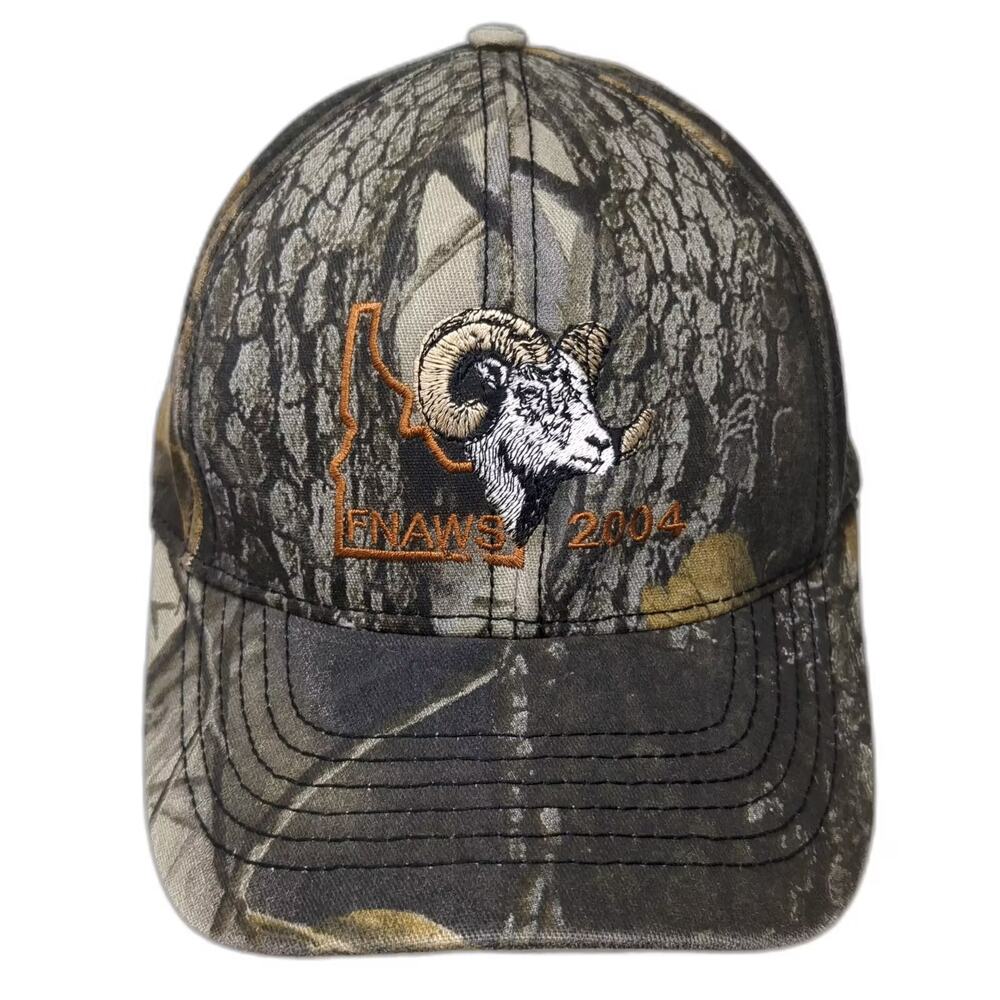 Stylemaster Baseball Cap Green Brown Camo Ram Idaho FNAWS 2004 Hat OS Slideback